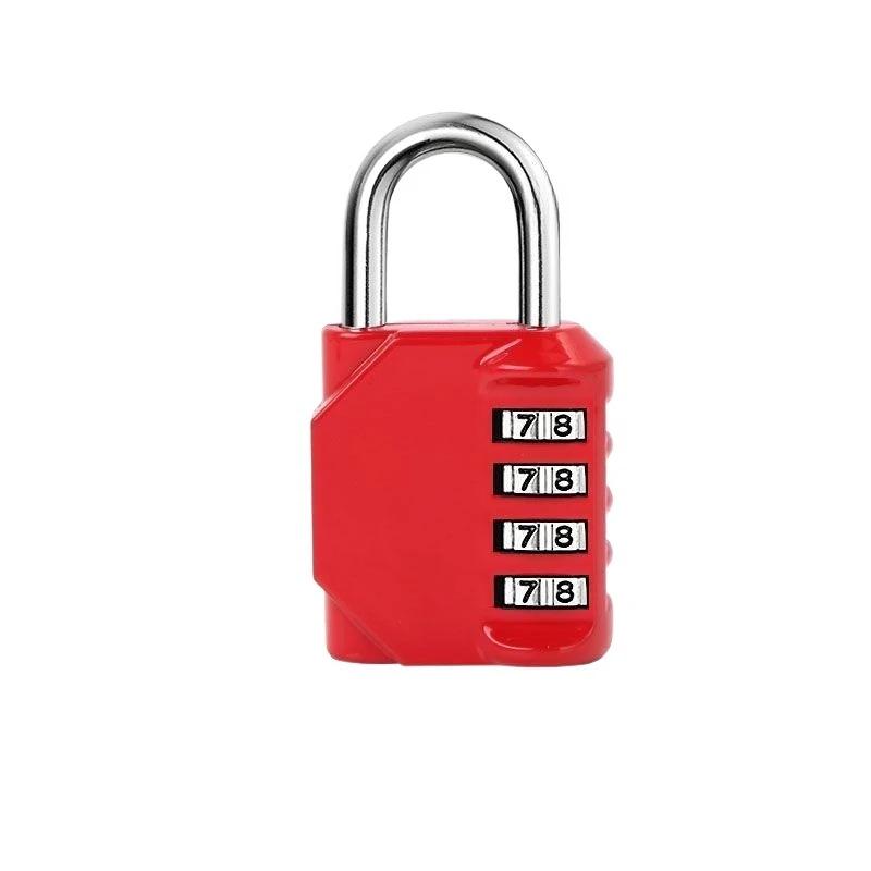 Lock Waterproof 4 Digit Padlocks with Combination Code Zinc Alloy Combination Lock for Door Tool Boxes Schools Gym Storage красный