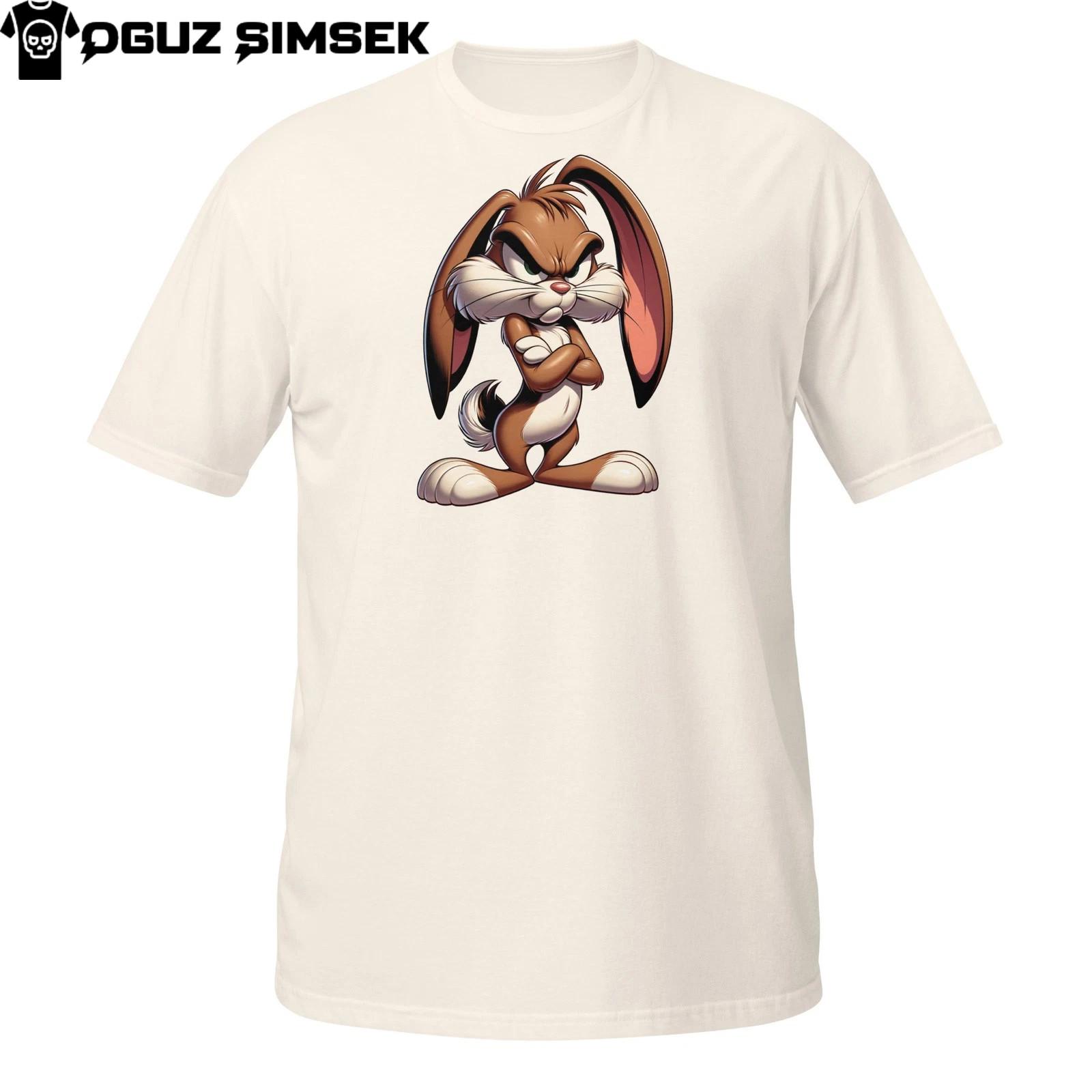 Mad RabbiT Shirt Mens Womens Tees Top – Humorous Grumpy Cartoon Bunny Graphic Tee 4XL