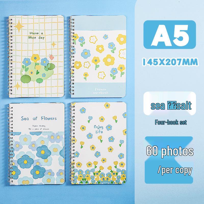 

Блокнот А5 на спіралі з квітковим дизайном: Дівоче Серце Навчальне Канцелярське Приладдя, Студентський Журнал на Розсипних Аркушах