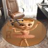 Coffee Cup Ballerina,Latte Art Dancer Chair mat Round Rug Office carpet, Machine Washable, Non slip, Suitable for Living Rooms, Bedrooms