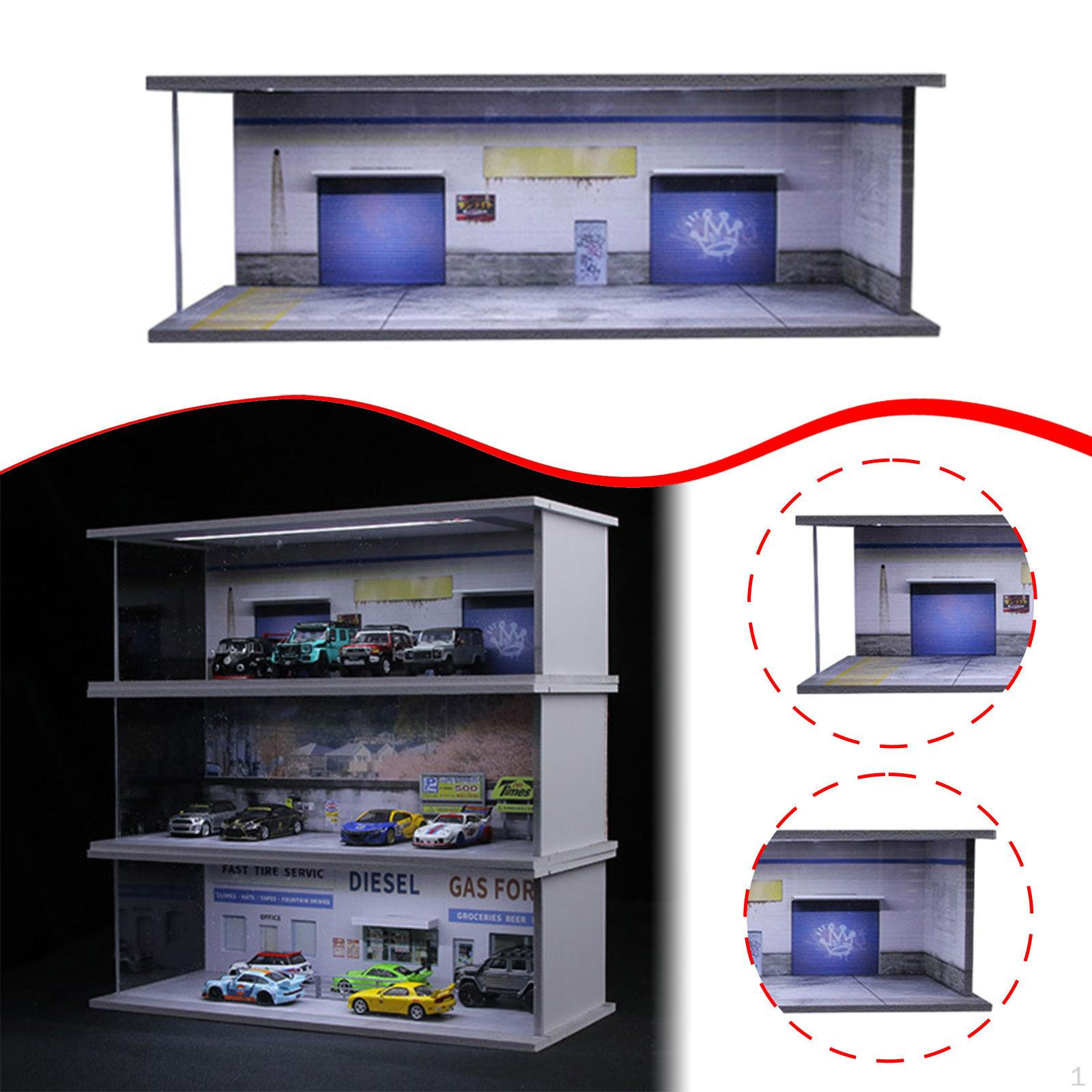 

1/64 Литая под давлением модель автомобиля Витрина Подставка для транспортного средства для спортивных декоративных акриловых Warehouse