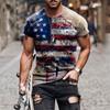 Trička Košile pro muže, Pánské Tričko American Flag Vlastenecké tričko Krátký rukáv Vzhled Cvičební trička