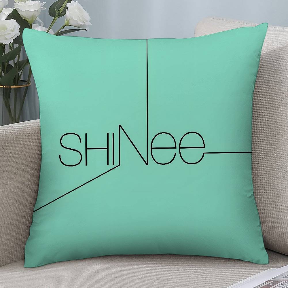 

Kpop S-S-SHINee Pillow Case Short plush Double-sided Print Square Throw Pillow Covers Sofa Home Cushion Decor 20x20Inch