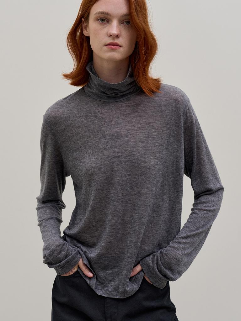 Haebeuaenhaebeu Turtleneck Tencel Wool T-Shirt_6 Color