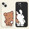 Zabawny Kreskówkowy Królik i Niedźwiedź Etui Dla Samsung Galaxy S25 S24 S21 FE S22 S23 Ultra A35 A33 A55 A53 A54 A15 A16 Miękki Pokrowiec