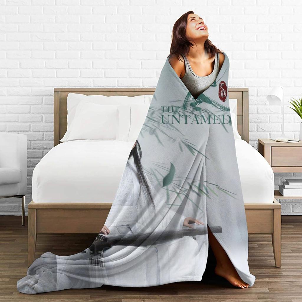 The Untamed Lan Zhan Fleece Throw Blankets Yaoi Lgbt Wang Yibo Blanket for Bed Office Ultra-Soft Plush Thin Quilt