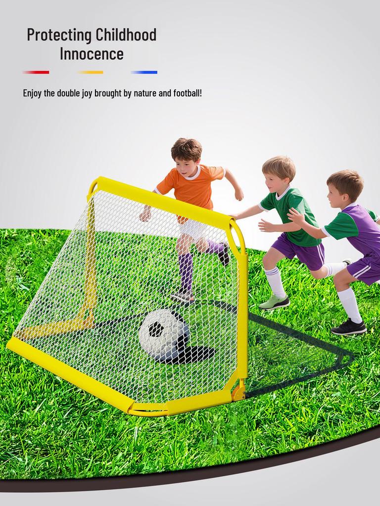 Portable Foldable Football Goal for Kids - Outdoor and Kindergarten Futsal Match Net