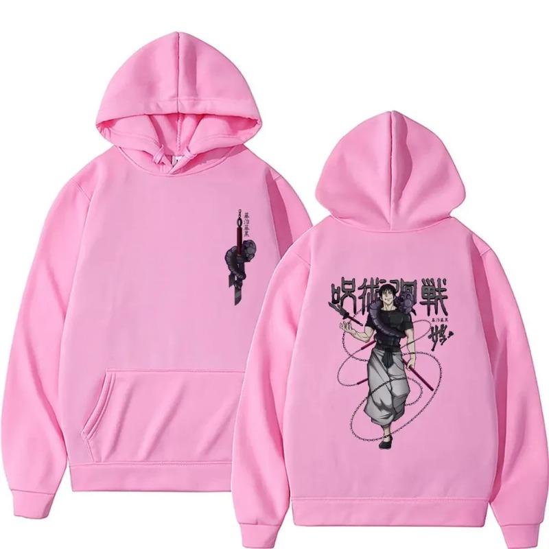 Felpe con Cappuccio Familiari Anime Giapponesi Jujutsu Kaisen Fushiguro Toji Grafica Moda Maschile Manga Streetwear Uomo Donna Felpa
