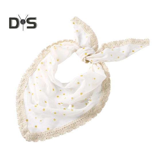 Triangular Style Headscarf with Lace Trim Floral Print Women Headband Women Makeup Photography Hair Accessories