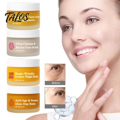 Ryto ir vakaro odos priežiūra 4 vnt. Dieninis drėkinamasis rinkinys, Veido ir paakių kremas be užpildų drėkinimui, Kasdienis anti-aging su atstatymu, Odos barjero priežiūra