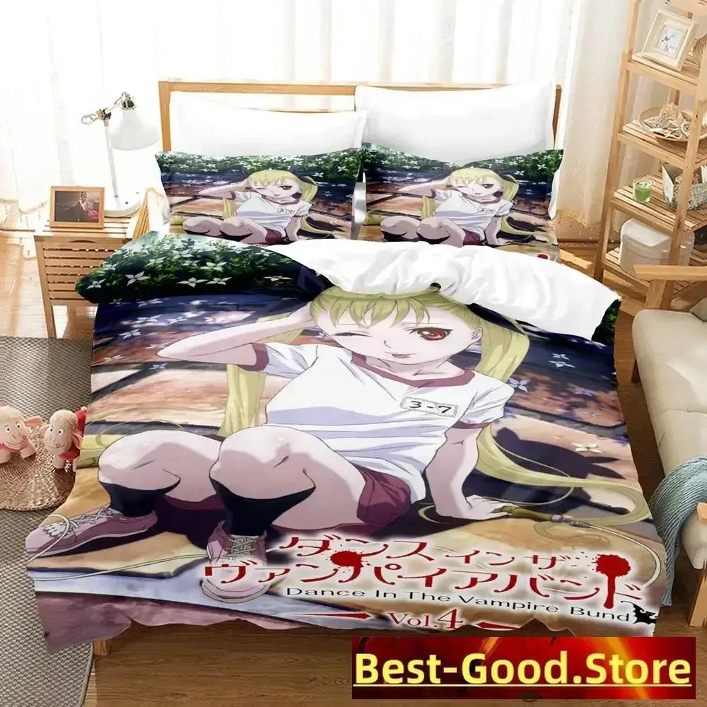New Dance In The Vampire Bund Bedding Set Print With Pillowcase Bed Duvet Cover Soft Single Double Queen Super King Size