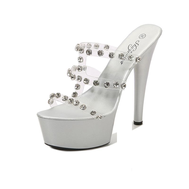 Women's Platform Sandals Summer Fashion Rhinestone 13CM/15CM Versatile Sexy High Heels Stiletto LFD-1099-31