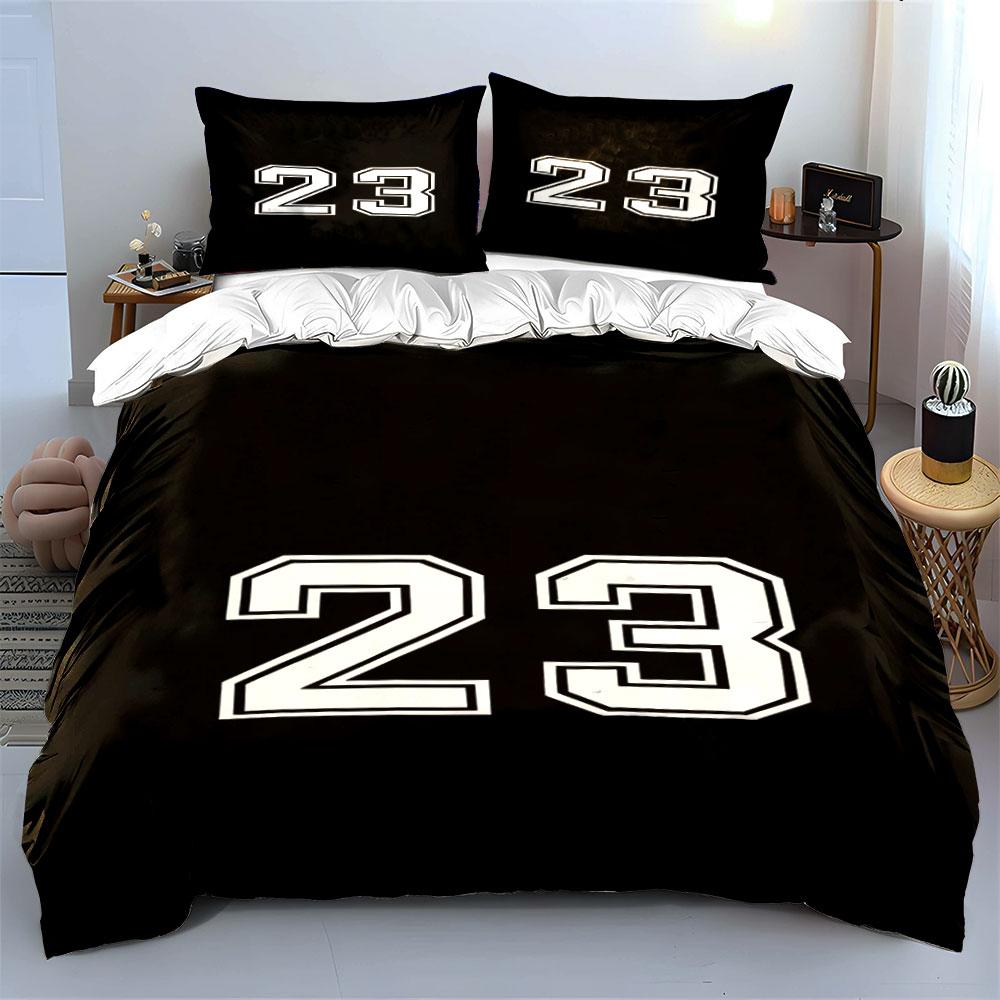 Bold White Number "23". Bedding Sets Duvet Cover Sets Duvet Covers Pillowcases(1 * Duvet Cover 2 * Pillowcases, Without Duvet Insert)