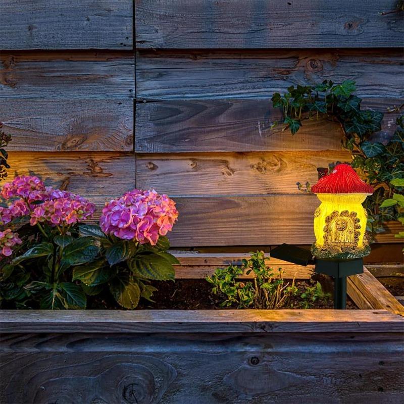 Multi Craft LED Solar Lawn Light Waterproof Design Miniature Fairy House Solar Powered Outdoor Decor Fairy Mushroom House