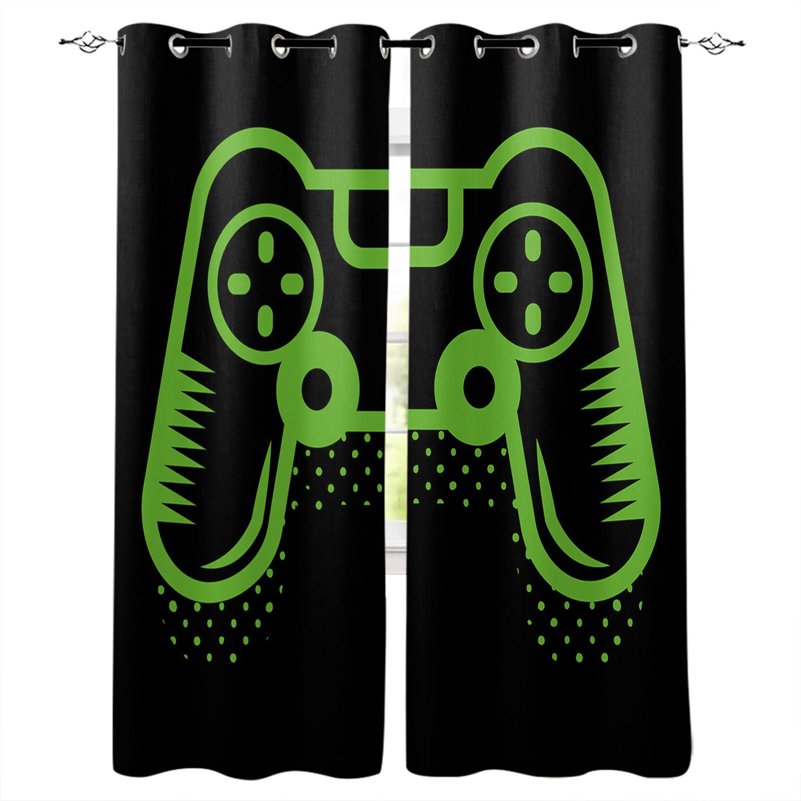 

Colorful Game Console White Blackout Curtains for Children Kids Home Decor Bedroom Living Room High Shading Window Curtains W135 x H60cm