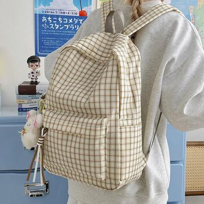 Schoolbag1011 New Plaid Backpack Fashion Japan and Korea Leisure College Style Student Schoolbag Backpack Versatile Large Capacity