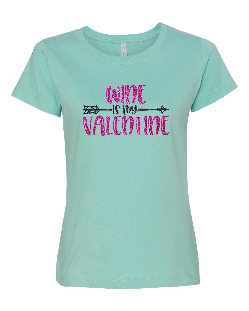 Wine Is My Valentine LAT Premium Jersey Short Sleeve T-Shirt S