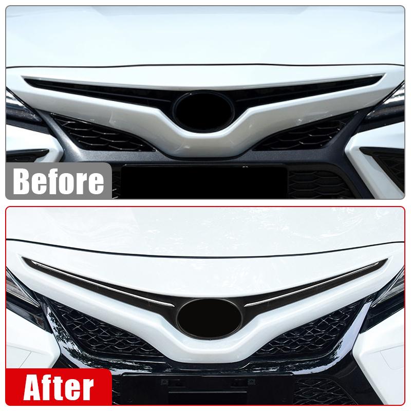 For Toyota Camry XV70 SE XSE 2018- 2022 2023 Stainless Car Front Bumper Lower Grille Trim Cover Middle Mesh Bright