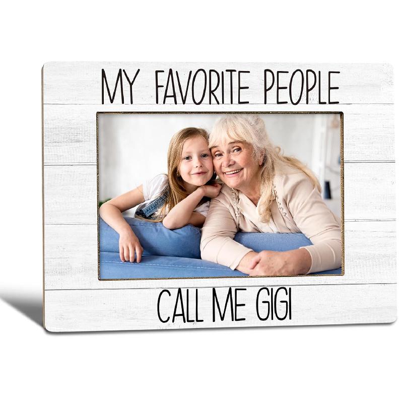 My Favorite People Call Me Gigi Picture Frame, Mother s Day Gifts for Gigi Grandma, Best Grandma Gifts Photo Frame 4X6, Grandmother Wooden Photo