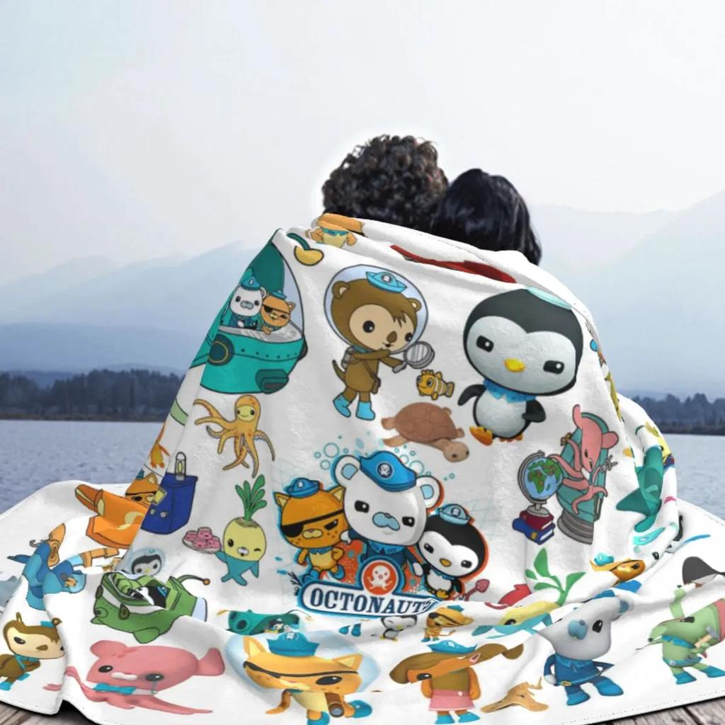 The Octonauts Collage Flannel Blankets Cute Cartoon Anime Creative Throw Blankets for Sofa Bedding Lounge 200x150cm Quilt