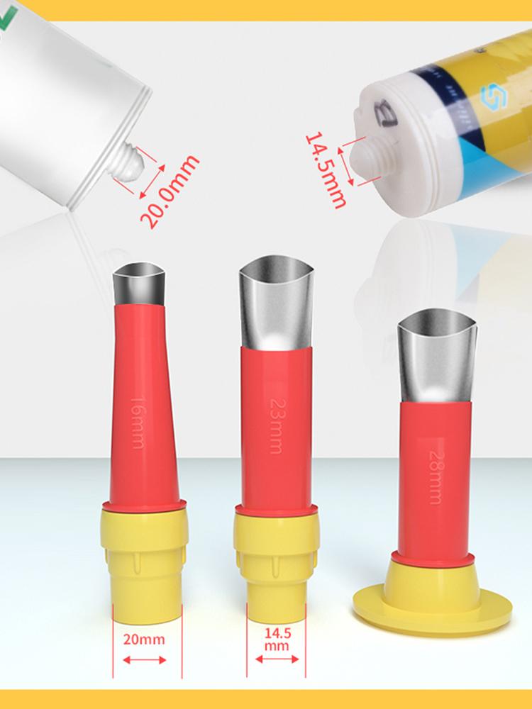 16pcs Stainless Steel Caulk Nozzle Applicator + 6pcs Base Kits Caulking Finisher Glue Sealant Finishing Tools for Kitchen Bathro