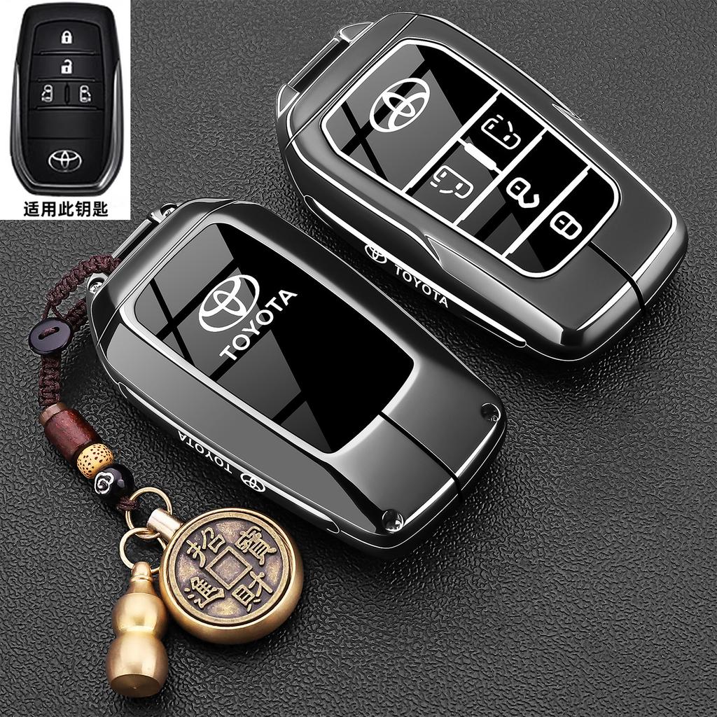 Leather Car Key Cover Case Protection Shell Keychain For Toyota Vellfire Alphard 30 Series Previa Tarago 5 6 Accessory