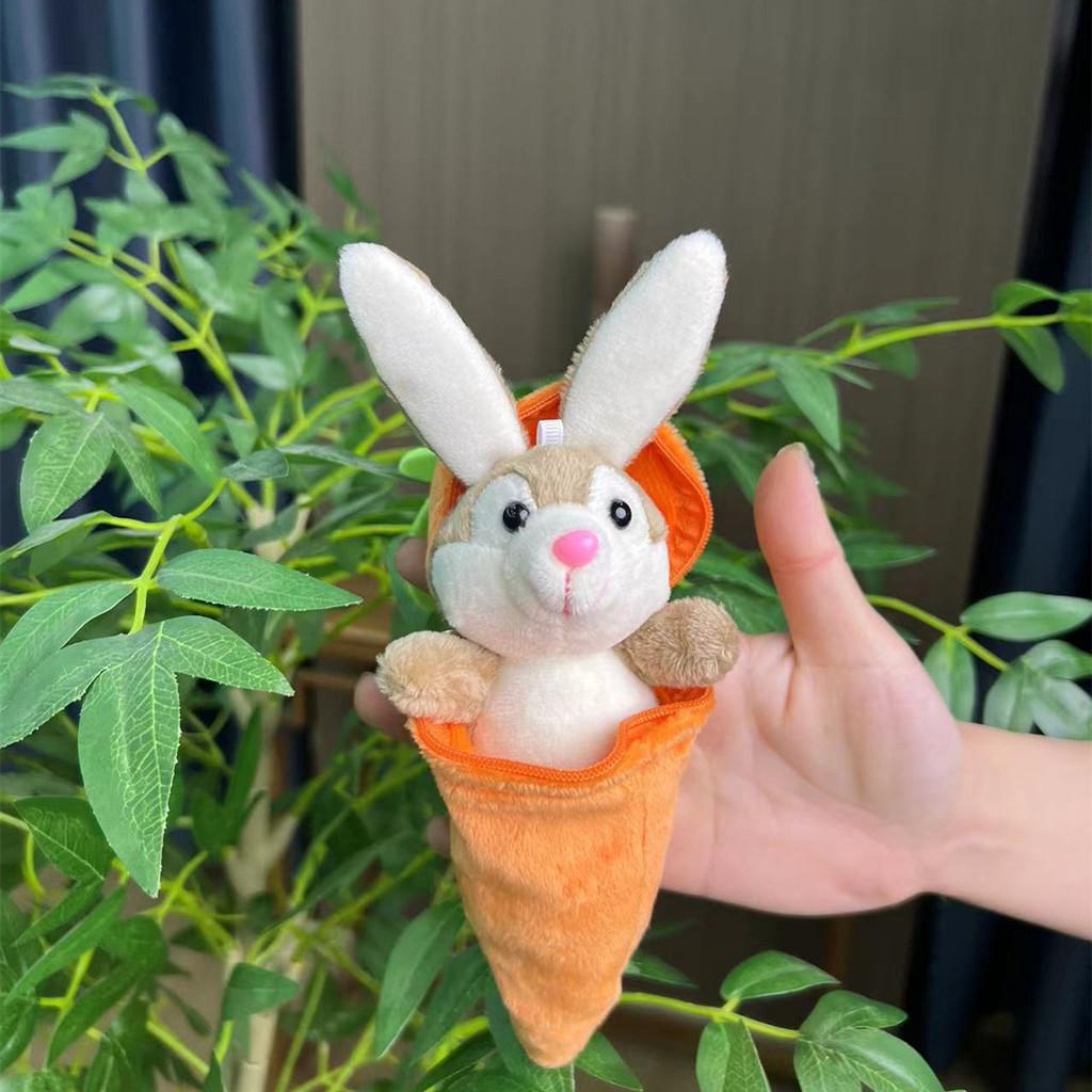 Lovely Rabbit Plush Backpack For Kids With Soft Short Fur Keychain And