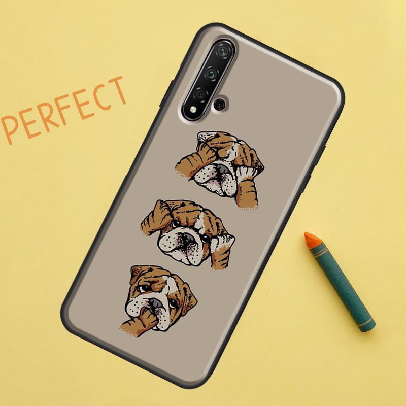 

British Bulldog For Huawei Nova 5T 9 10 SE 7i 8i 11i 12i Y60 Y61 Y70 Y72 Y73 Y90 Y91 P20 P30 P40 Lite Case Nova 11 Pro