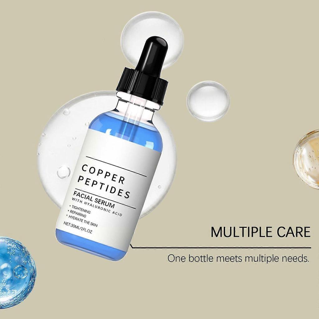1~5PCS Copper Peptides Serum for Face - with GHK-Cu and Hyaluronic Acid - Anti-Aging Facial Serum for Skin Smoothness, Firm-Looking, Skin Elasticity 2