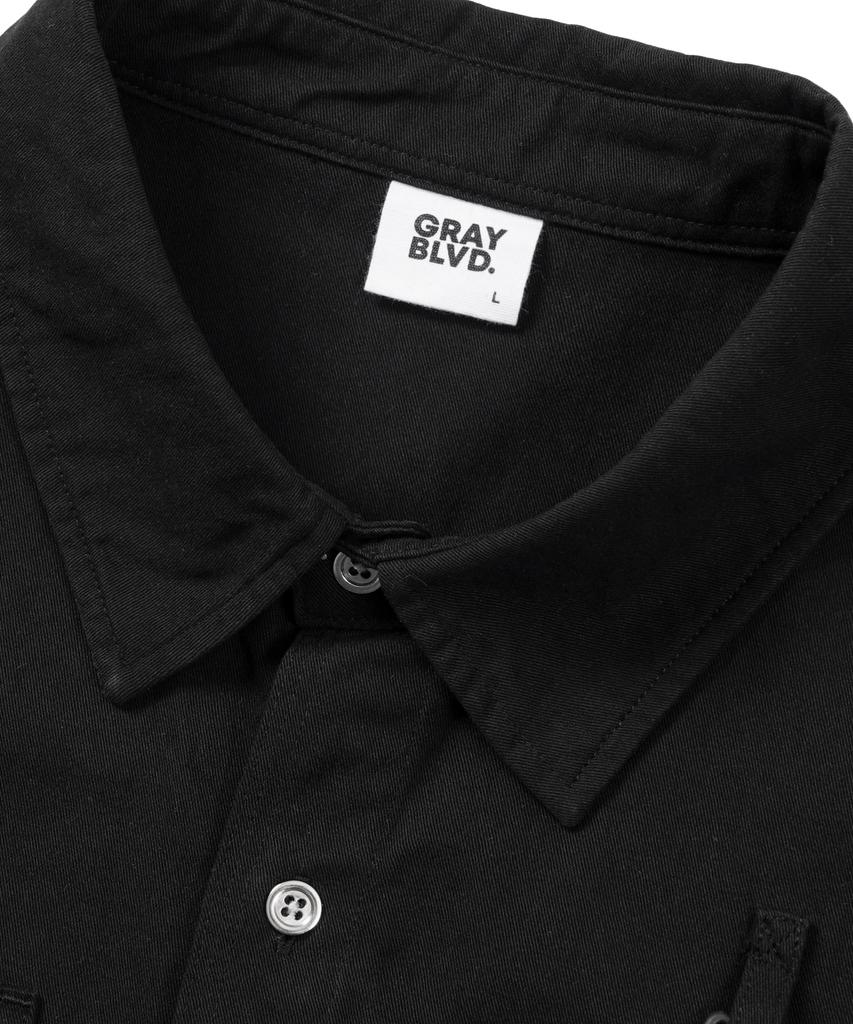 GRAYBLVD Fade Short Sleeve Work Shirt Gkbsh41 (Black)