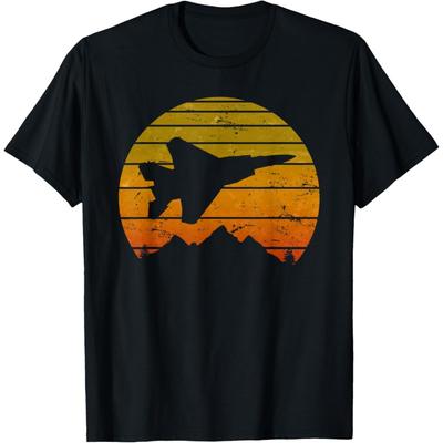 F-15 Eagle Jet Fighter Sunrise Vintage Retro Pilot Design T-Shirt