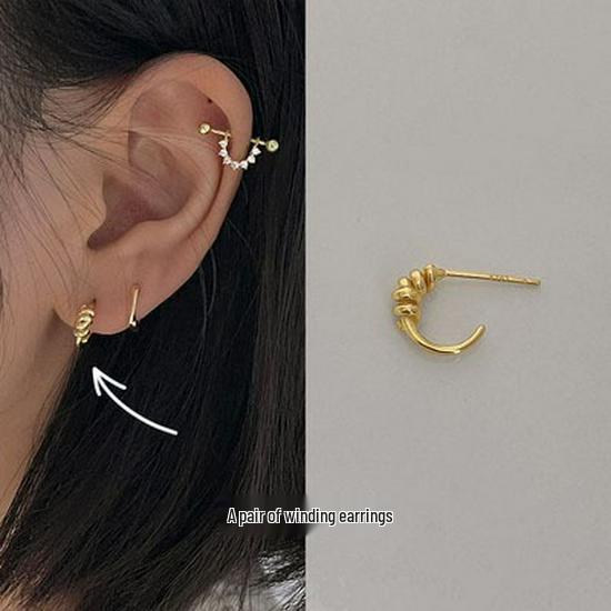 Vynikající malé stříbrné náušnice 925 s diamanty pro ženy - korejský styl