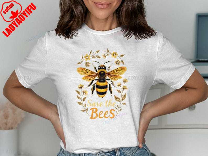 Save The Bees EnvironUnisextal Protection Bee Lover Nature Conservation Graphic Save The Bees Apparel Gift for Bee Lovers Tee