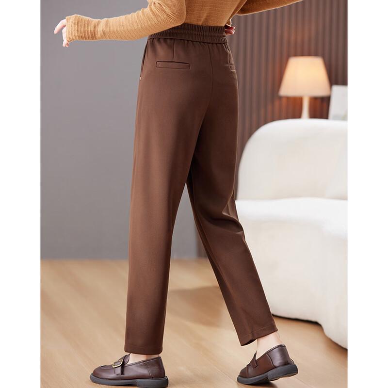 Passter Women's Elastic Waist Straight Leg Casual Pants