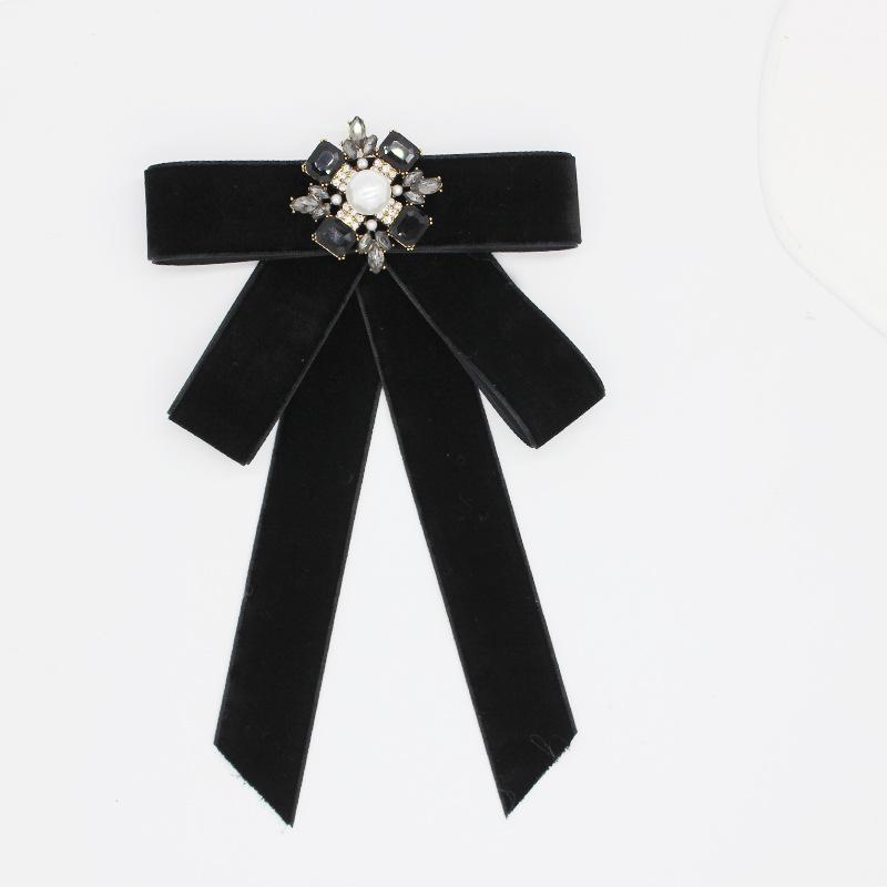 Black Fabric Bow Brooches For Women College Style Collar Flower Lapel Pins  Necktie  Jewelry Gifts