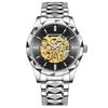 Men's Automatic Skeleton Watch 3ATM Waterproof Luminous Analog Stainless Steel Simple Stylish Casual Business Fashion Accessory - Birthday