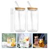 2 Sets Water Cup Espresso Clear Design Glass Juice Iced Tea Coffee Mug Beverage Covered