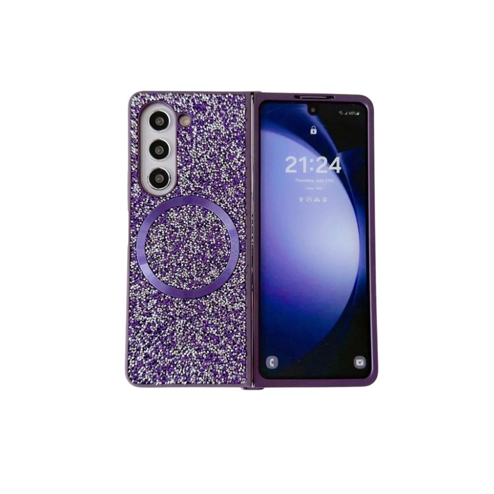 High-end Luxury Magsafe Magnetic Sparkling Diamond Brilliant Phone Case for Samsung Galaxy Z Fold 7 6 5 4 3 TPU Soft Edge Cover
