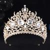 DIEZI 7 Colors Vintage Baroque Luxury Rhinestone Crystal Tiara Women Wedding Party Elegant Bridal Bride Crown Hair Accessories