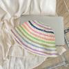 South Korea Spring And Summer Thin Handmade Knitted Fisherman'S Hat Children'S Colored Striped Basin Hat Versatile Sunscreen Shade Straw Hat