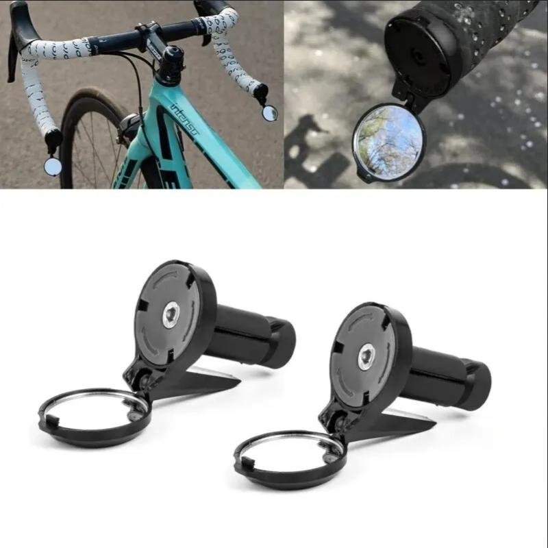 1 PairBicycle  Rear View Convex Mirror Handlebar Drop Bar Mount Acrylic Lens Back Sight Reflector Light Weight