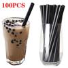 100Pcs Disposable Straws Wide Large Milk Tea Milkshake Plastic Drinking Straws for Wedding Party Bar Accessories
