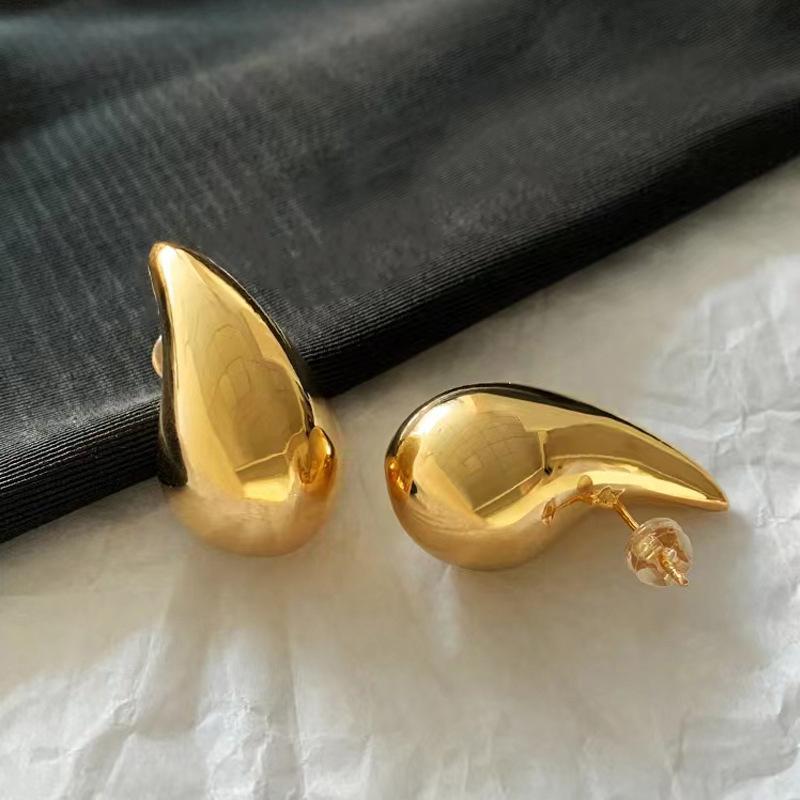 Simple Chunky Drop Earrings For Woman Gold Plated Personalized Waterdrop Stud Earring 2023 Fashion Jewelry Party Girls Gifts