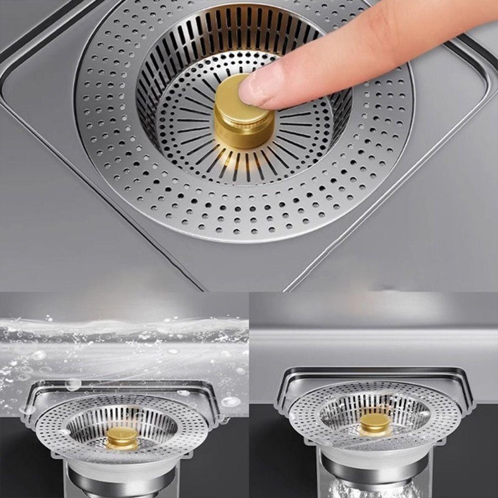 Pop-Up Kitchen Sink Drain Strainer Anti Odor Bounce Core Drainer New Food Catcher Strainer