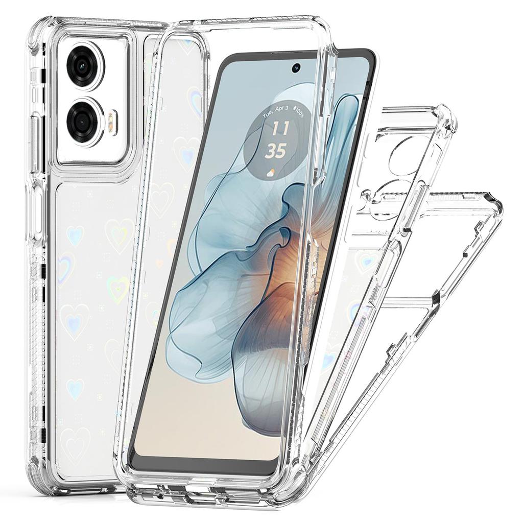 Für Motorola Moto G24 Power Hülle Präzise Aussparungen Acryl TPU Klare Handyhülle mit laserbedruckter Folie