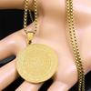 Muslim Arabic Quran Medal Necklace for Men Women Stainless Steel Gold Color Islamic Amulet Male Chain Jewelry Collar NZZZ491S02