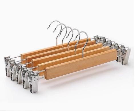 Wood Expandable - Vintage Non- Skirt Hanger for Closet Organization (Pack of 5)