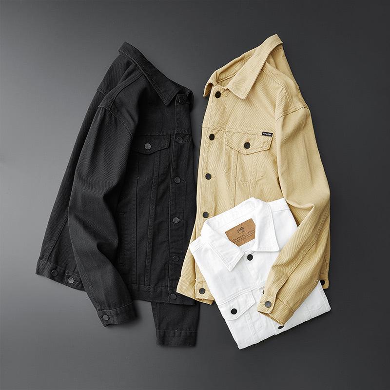 Men's Washed Denim Workwear Jacket - Heavyweight, Long Sleeve Cotton Shirt for Autumn/Winter