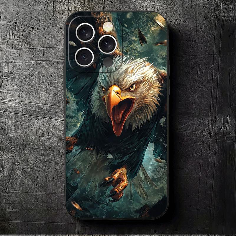 Bald Eagle Cool Soft Phone Case for iPhone 16 16E 17 Air 15 Pro Max 14 Plus 13 Mini 11 12 7 Black Cover Back Shell