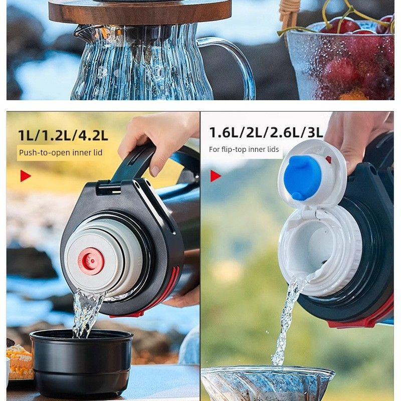 Thermos Kettle, Outdoor Large-Capacity Thermos Cup, Portable Car Water Bottle for Men and Women, Construction Site Household Anti-Fall Thermos Bottle